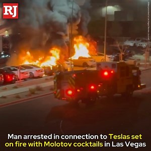30K views · 228 reactions | A 36-year-old man Las Vegas police said set multiple Tesla vehicles on fire using Molotov cocktails has been arrested, according to court and jail records. READ MORE: lvrj.com/post/3342955 | Las Vegas Review-Journal | Facebook
