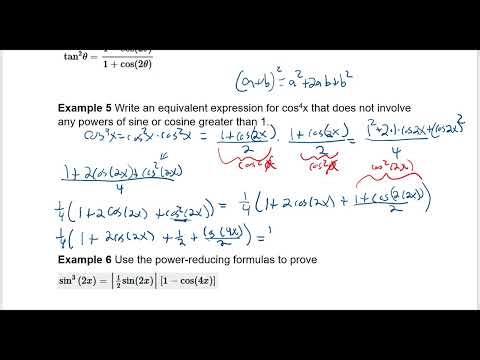 Using the Power Reduction Formula