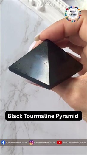 Black Tourmaline Crystal Pyramid 🖤 Powerful Protection Stone | Trust The Universe #viral