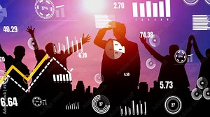 Achievement and Business Goal Success conceptual - Creative business people with icon graphic interface showing employee reward giving for business success achievement.