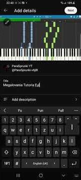 Uploading Video Megalovania Tutorial Full Piano