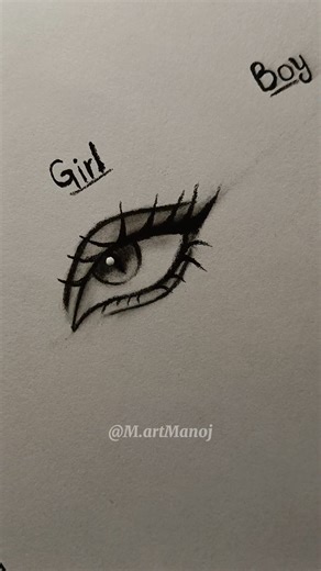 How to draw fox eyes Boy and girl tutorial 😊‪@M.artManoj‬ #drawing #eyes #shorts #tutorial