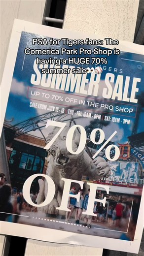 HUGE 70% Off Sale at Comerica Park: Detroit Tigers Pro Shop