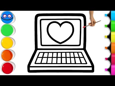 💻 How To Draw a Colorful Laptop | Easy Drawing Step By Step Tutorial