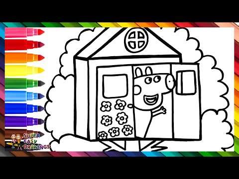Draw and Color Peppa Pig in Her Treehouse 🐷🌳🛖🌈 Kids’ Drawings