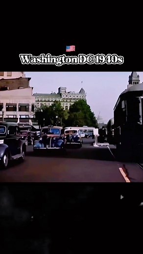 Washington DC in 1940s #colorizedhistory #nostalgia #history #washington #historytime #historytok #usa🇺🇸 #1940s