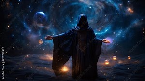 Arcane Architect of the Void Lean male figure, radiating an aura of controlled power.