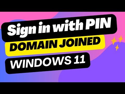 Setup PIN for domain joined computers