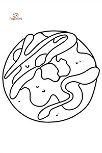 Donut with Pink Icing coloring page ♥ Online and Print for Free!