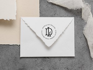 Gothic Monogram Return Address Stamp | Couple Custom Address Labels | Rubber Stamp, Self-inking Stamp or Embosser | Design: STA085 - Etsy