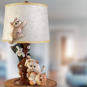 Illuminate your love for cats with this charming table lamp showcasing four playful kittens. Shop Now! http://bit.ly/2FbHY9P | The Bradford Exchange