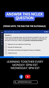 29K views · 483 reactions | Challenge yourself with this NCLEX Practice Question! Practice more for free at ReMarNurse.com/free. | ReMar Nurse | Facebook