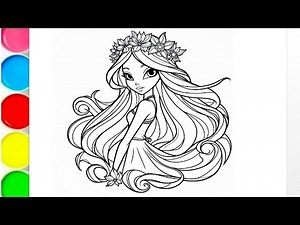 Disney princess drawing and colouring, how to draw beautiful girl step by step for kids