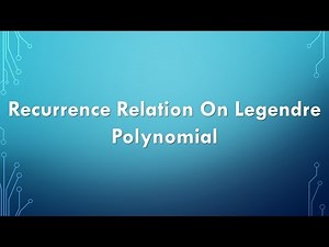 Solving recurrence relation on legendre polynomial
