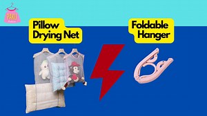216K views · 1.6K reactions | (A)Pillow Drying Net vs (B)Foldable Hanger which one more useful to you? *this is a fun family review video  | Pakupakiss | Facebook