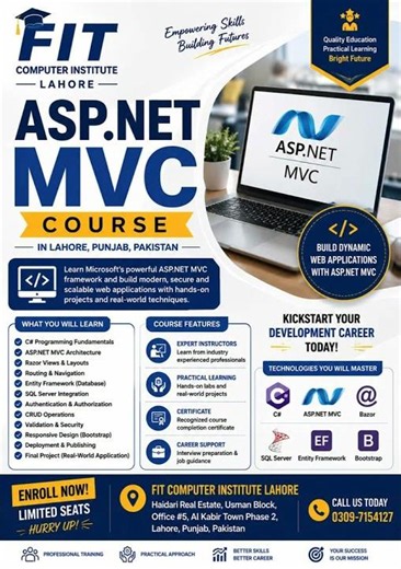 ASP NET MVC Course In Lahore, Punjab Pakistan