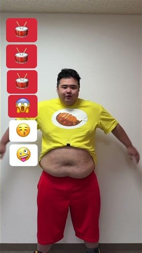 【TikTok100万再生】120Kgデブのお腹でキュートダンス