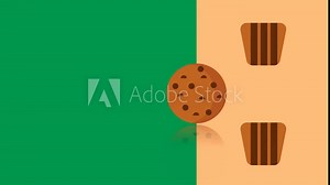 Brownies and cake illustration of an backgrounds video suitable to display, marketing, food entushiast, cartoon, mascot, kids, animation, and more