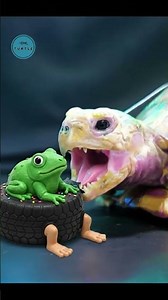 THIS TURTLE IS VERY CONFUSED BY THIS WEIRD FROG #Funny #Weird