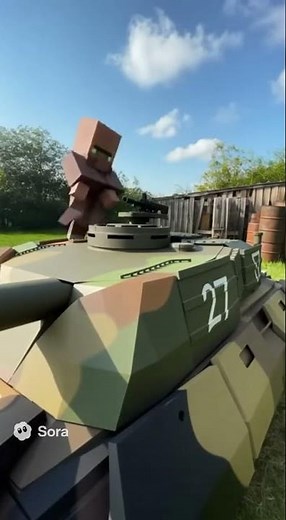 Realistic Villager Builds a TANK | Minecraft in Real Life 🚀