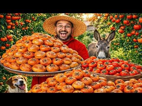 I Baked a Mountain of Persimmon Bread in a Paradise Garden 🍊🔥 | I Didn’t Expect THIS Much Bread… 😳🍞