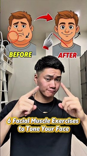 6 At-Home Facial Muscle Exercises😏🏠 #facialexercise #faceworkout #faceyoga #facialmuscles #fun