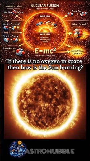 🌞 How the Sun Produces Energy Without Oxygen? #space #sun