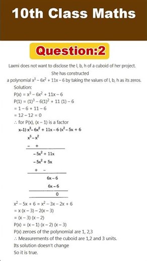10th class Maths- Polynomials Important questions