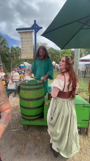 i’m back. with the pickle man this year!!!! #renaissancefestival #renaissance #pickle
