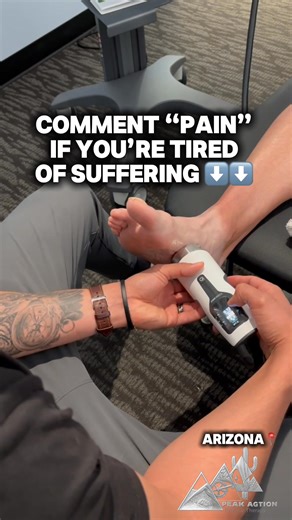 Fixing chronic foot pain by using shockwave therapy to break down adhesion along the plantar side of the foot, especially around the medial and lateral plantar nerves. When these nerves become irritated or restricted by surrounding tissue, it can lead to burning, stabbing, or persistent arch pain that just won’t go away. Restoring proper tissue mobility helps reduce nerve irritation and improve overall foot function. 📍 Peak Action Physical Therapy — Tucson, Arizona Comment “pain” if you’re tire