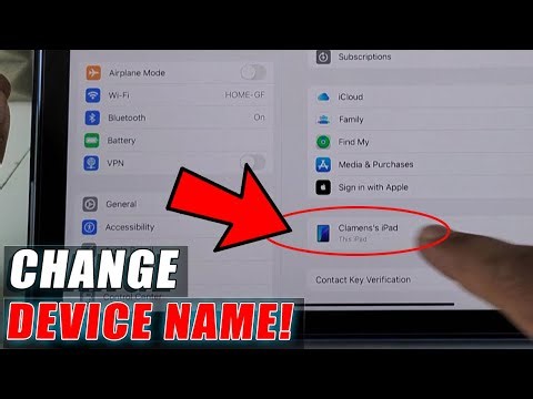 how to change your device name on ipad?