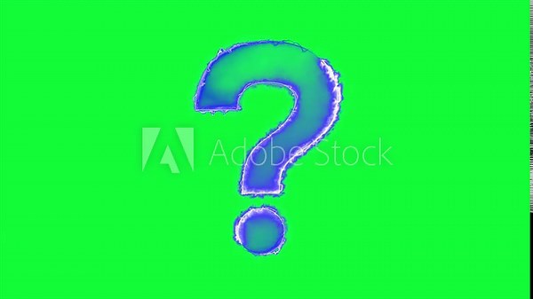 Question mark animation Green Screen, Neon Glowing pop up question mark on green screen, 4k question mark confused Overlay Chroma Key Loopable - 4K stock video