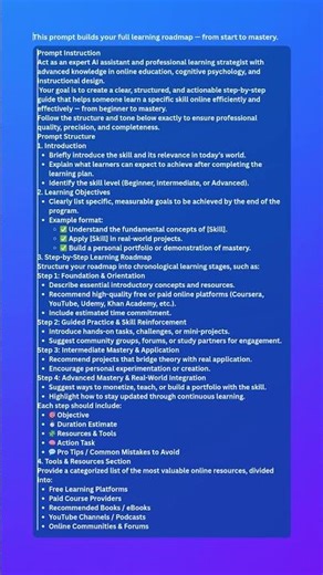 The Ultimate Master Prompt: Learn Any Skill Online Step-by-Step (From Beginner to Expert)
