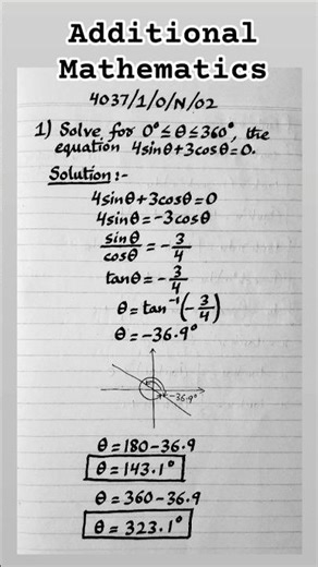 O Level Add Maths 2002 October November Paper 1 Question 1 Trigonometry #shorts #maths #math