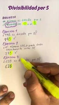 Practiquemos la Divisibilidad por 5 | Ejercicios Resueltos Paso a Paso #matematicas #algebraicamente