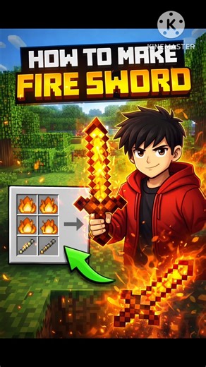 minecraft make fire sword #shorts