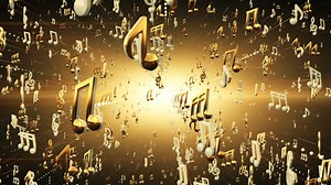 Golden Music Notes Background