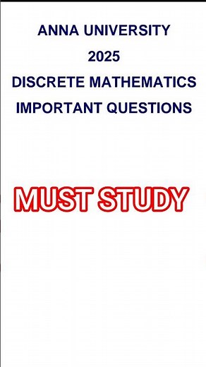 DISCRETE MATHEMATICS | IMPORTANT QUESTION #exam