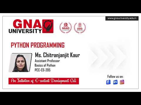 Python Programming | Basics of Python | Lecture 3