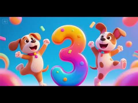 Numbers with Dancing Puppies | Counting Song for Kids | Nursery Rhymes & Learning Songs