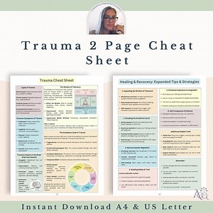 Trauma Cheat Sheet for Therapists: 2-page Therapy Resource (PDF Download A4/US Letter) - Etsy