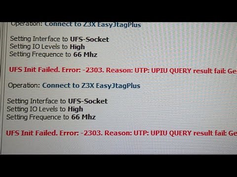UFS Inīt Failed. Error: -2303. Reason: UTP: UPTU QUERY result fail: General failure #