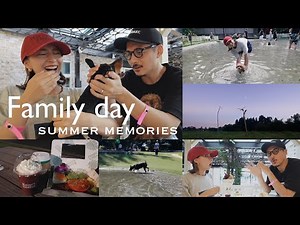 家族で過ごす休日Vlog : 皆んなでドッグラン&プールへ!! 途中の大雨にびっくり…夏の最後の思い出作ってきたよ🐶🐶