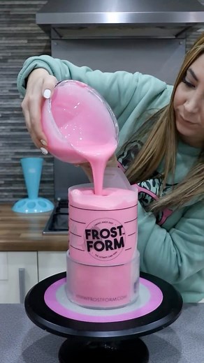 Use one of our pourable ganache recipes with Frost Form to make your Cake Life Easier! 🤗💕 Find our free recipes & order Frost Form on www.frostform.com | Frost Form