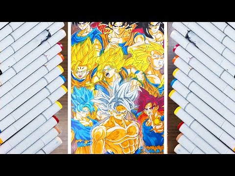 How to Draw Goku all forms | step by step | goku all forms drawing