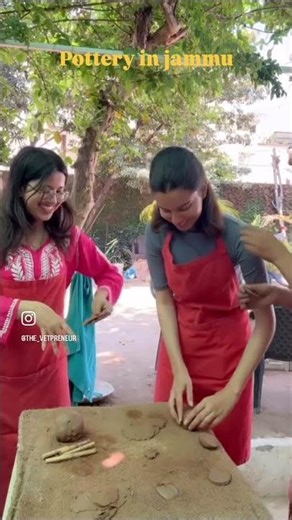 Pottery date in jammu 🌸🦢 #viralshort #viralreels #pottery #girls #drama