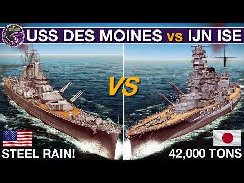 USS Des Moines vs IJN Ise | Can the 8 inch Tommy Gun sink a Battleship? | War on the Sea |