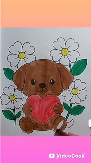 Cute Puppy Coloring! 🐾 Adorable Dog with Heart 💖 Easy & Fun Art for Kids 🎨