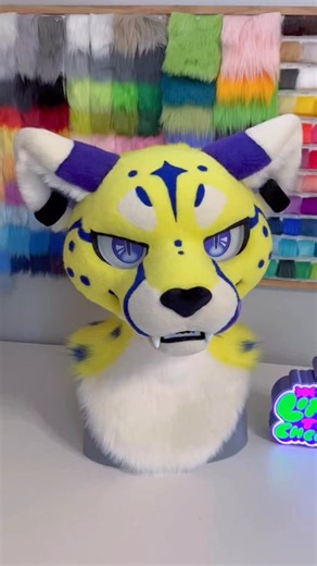 @limeythecheetah on Instagram: "Video of the cheetah. 😏💛 I give my suits different facial expressions and vibes! Hope you like this cool boi. Come see him at MFF booth #S9. #fursuitmaker #furryartist #fursuit #mff"