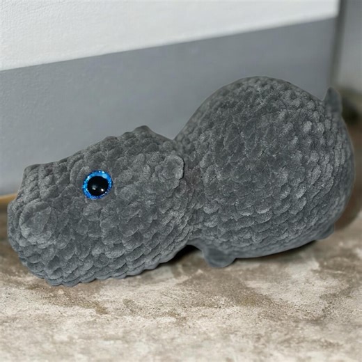 Crocheted Hippo Plushie Small Size - Etsy